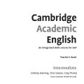 PDF | Cambridge Academic English, An integrated skills course for EAP, Level Intermediate Teacher's Book, Anthony Manning, Chris Sowton, Craig Thaine